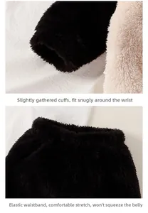 Détail des poignets en flanelle et de la taille élastique d'un pyjama doux enfant