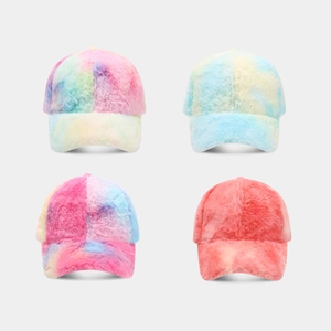 Berretto Da Baseball In Peluche Tie Dye Pelliccia Sintetica Caldo Inverno Outdoor Moda Regolabile Per Donne