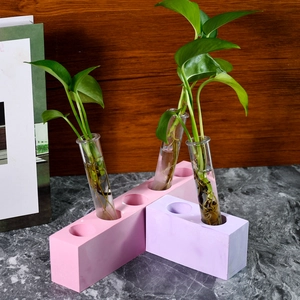 Détail du moule en silicone DIY pour base de vase hydroponique avec tubes à essai