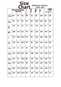 Detailed men's suit size chart for slim fit blazer, trousers, and vest from 2XS to 7XL
