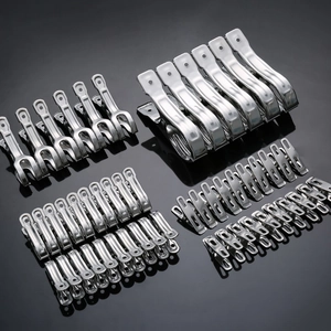 Stainless Steel Clothes Pegs Windproof Large Quilt Clips Heavy Duty Metal Drying Clamps For Laundry Household