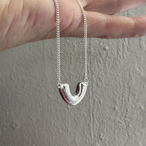 925 Sterling Silver V-Shaped Pendant Necklace For Women Minimalist Polished Simple Geometric Neck Jewelry Gift Elegant