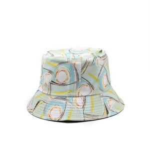 Cappello a secchiello reversibile verde menta con stampa graffiti astratta parasole
