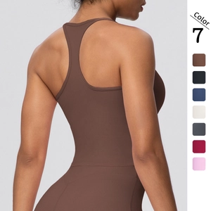 Women High Elastic Racerback Sports Bra Minimalist Solid Color Breathable Tight Fitness Yoga Running Activewear Top