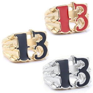 Bague Dragon Claw En Acier Inoxydable 316 Punk Vintage Avec Chiffre Chanceux 13 Émail Rouge Noir Bijoux Biker Pour Hommes