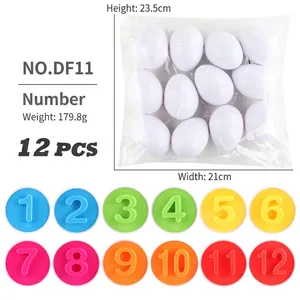 12-piece Montessori matching egg toy set with numbers 1-12 for color and shape recognition