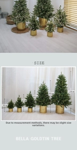 Size chart for PE glowing Christmas tree with measurements from 30cm to 120cm