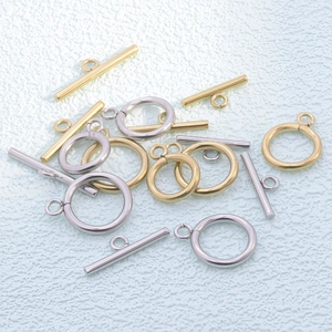 304 stainless steel OT toggle clasps for DIY jewelry in gold and silver finishes