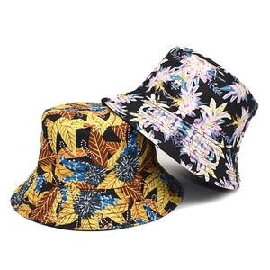 Chapeau Bob Réversible Imprimé Floral Tropical Coton Respirant Protection Solaire Streetwear Hip Hop Extérieur Unisexe