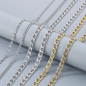 Paperclip Chain Necklace And Bracelet Stainless Steel Two Tone Minimalist Punk Fashion Jewelry For Women Men