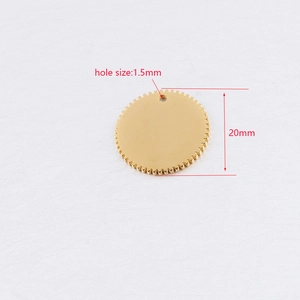 Ciondolo ingranaggio in acciaio inox dorato per gioielli DIY, 20mm con foro da 1,5mm