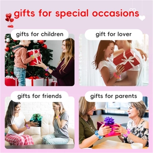 Push bubble heart bracelet shown as a versatile gift for kids, friends, and parents