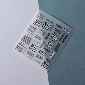 Detail of 5D embossed nail art sticker 5D FEB-357 with I LOVE YOU and AMEN quotes