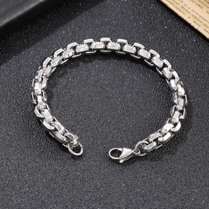 Minimalist silver stainless steel chain necklace for men and women with lobster clasp