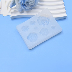 3D rose flower silicone mold with 7 cavities for DIY soap and cake decoration