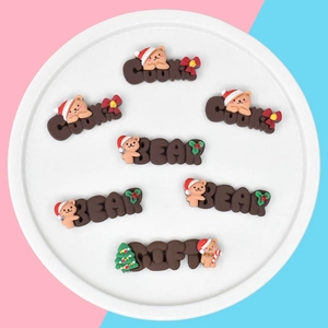 Cute Christmas bear and cookie resin charms for DIY phone cases and crafts decor