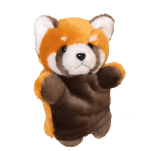 Realistic red panda plush hand puppet for interactive parent-child play and storytelling