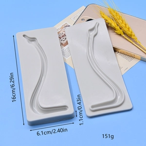 Swan neck and wing silicone cake mold set for fondant chocolate decorations, 16x6.1x1.1cm