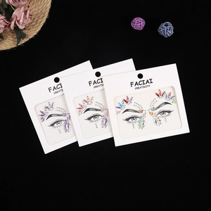 Lot de stickers visage à strass scintillants pour festivals avec cristaux multicolores