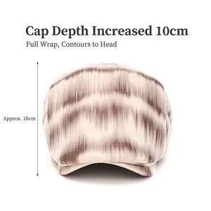 Gradient tie-dye newsboy cap for men and women featuring 10cm deep crown and striped pattern