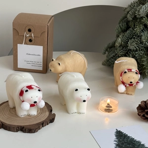 Polar Bear Scented Candle Soy Beeswax Animal Shaped Decorative For Christmas Gift Home Decor Cute Novelty