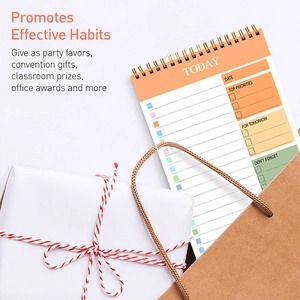 Detailed daily planner notepad in gift packaging with color-coded schedule sections