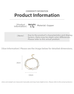 Detailed view of copper flower hollow bracelet showing size measurements and specifications