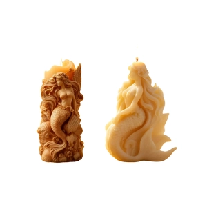 Stampi in silicone per candele a sirena 3D con scaglie e design artistici minimalisti