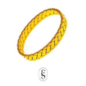 Minimalist Titanium Steel Woven Bangle For Women 18K Gold Silver Plated Hollow Cross Open Bracelet Fashion Jewelry Accessories