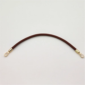 Brown PU leather handbag strap with gold swivel hooks for DIY bag repair and custom style