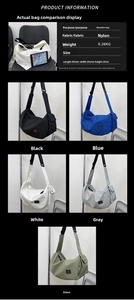 Detailed view of lightweight nylon gym bag showing 40x20x25cm size and multi-color options