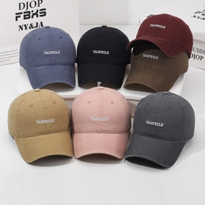 Unisex soft cotton baseball cap with letter embroidery in various trendy colors