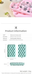Detail showing silicone ice ball mold dimensions and features for easy release