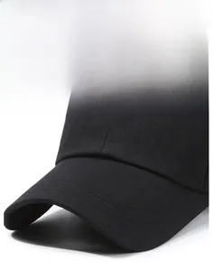Close-up of premium black cotton baseball cap with white polar bear embroidery detail