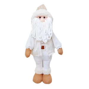 Babbo Natale di peluche con cappello lavorato a maglia e paillettes per decoro natalizio