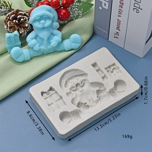 Santa Claus and gift box silicone mold for DIY Christmas cake baking and crafts