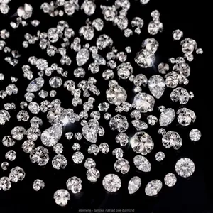 Close-up of sparkling clear faceted heart-shaped resin rhinestones for nail art designs