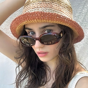 Retro Oval Sunglasses UV400 Protection PC Frame AC Lens Outdoor Cycling Fashion Y2K Style Eyewear For Women