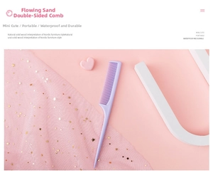 Macro detail of lavender fine-tooth tail comb for professional hair parting and styling