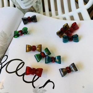 Molletta Per Capelli Con Fiocco Stile Francese Retro Trasparente Resina Acrilica Fiocco Clip A Becco DAnatra Per Donne Fatto A Mano
