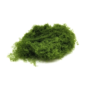 Dettaglio di fibre di muschio essiccato verde naturale per decorazioni floreali fai-da-te