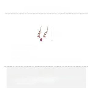 Paramètres de taille détaillés du collier fleur en zircon doré avec cristaux roses