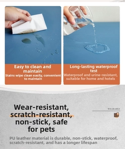 Waterproof PU leather chair cover material showing spill-resistant and scratchproof texture