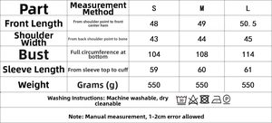 Tableau des tailles pour veste de motard courte en daim avec mesures et conseils d'entretien