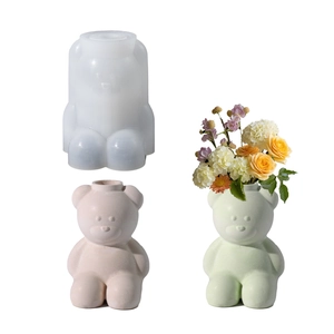 Molde de silicona con forma de oso para jarrones de resina y adornos decorativos