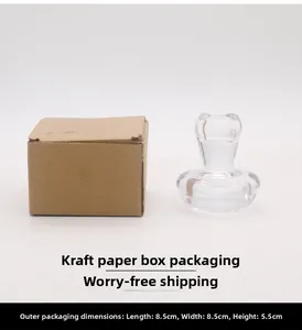 Pilz-Kerzenhalter aus Klarglas mit Kraftpapier-Verpackungsbox in 8,5x8,5x5,5cm Größe