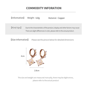 Spécifications de taille pour boucles d'oreilles en cuivre plaqué or 18K avec perles