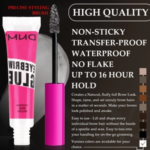Detail of waterproof fiber brow gel tube with slim brush applicator for 16h wear