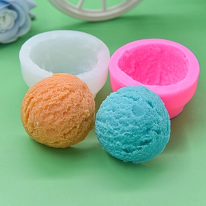 Ice Cream Scoop Silicone Mold Textured Ball Shape For DIY Baking Cake Soap Candle Making Dessert Decorating