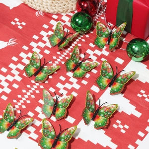Makroaufnahme der Weihnachts-3D-Schmetterling Wandaufkleber mit Schneeflockenmustern